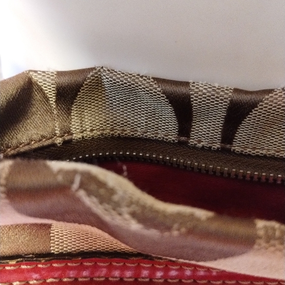 Coach Brown and Red Shoulder Bag with Signature Monogram - Picture 9 of 15